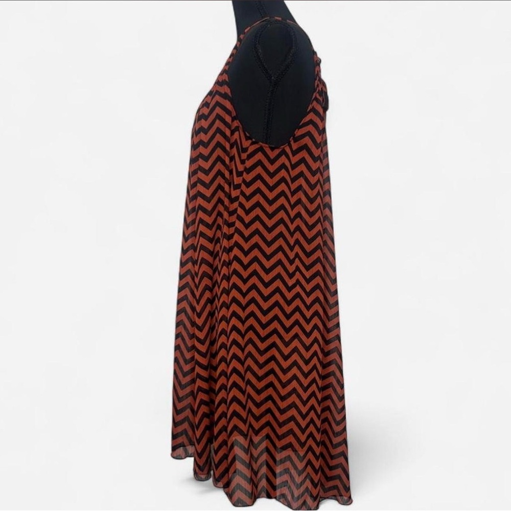 H&M Rust and Black Chevron Mini Tunic Dress | Size M/L - Picture 3 of 6